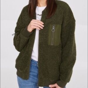 🆕 BENCH FLEECE GREEN BOMBER JACKET SIZE XS